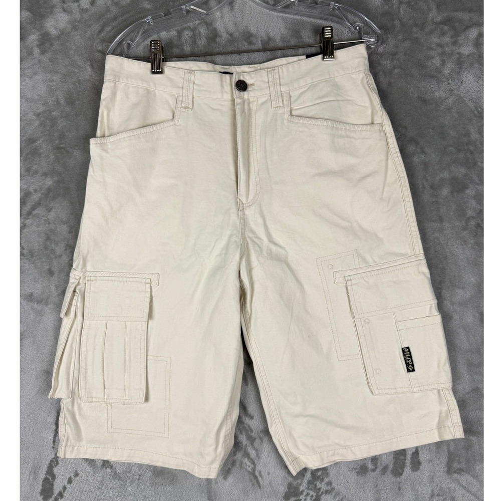 Enyce Mens Cargo Shorts Size 20 Cream Off White‎ Cotton Twill Utility Streetwear
